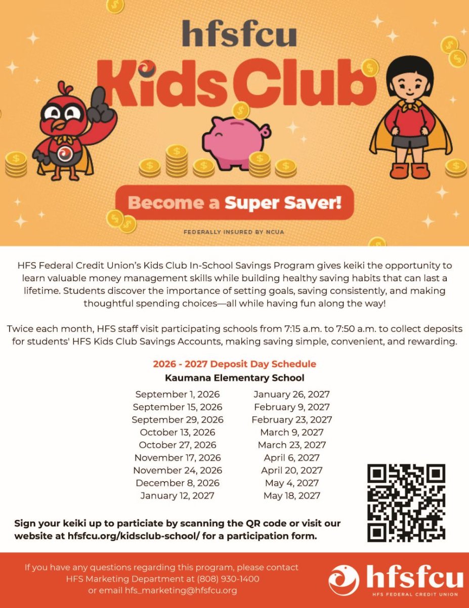 HFS FCU Kids Club Deposit Day